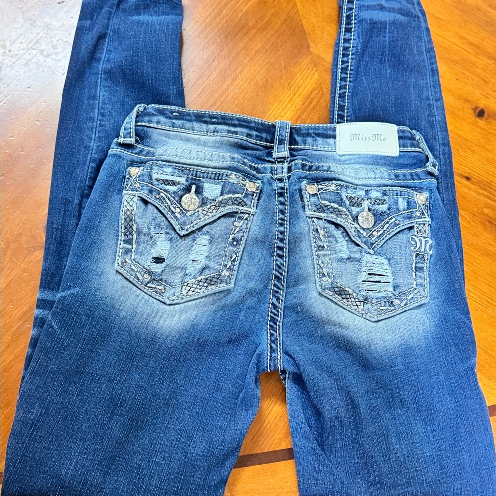 Miss Me Women's Distressed Blue Skinny Jeans